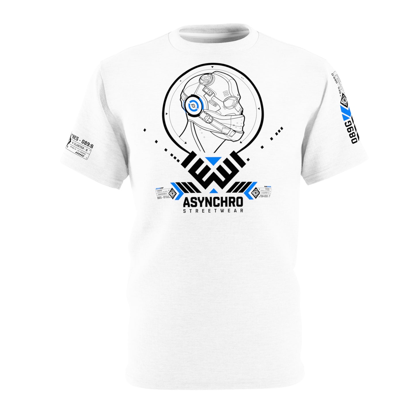 03 White Black and Blue - Unisex Cut & Sew Tee (AOP)