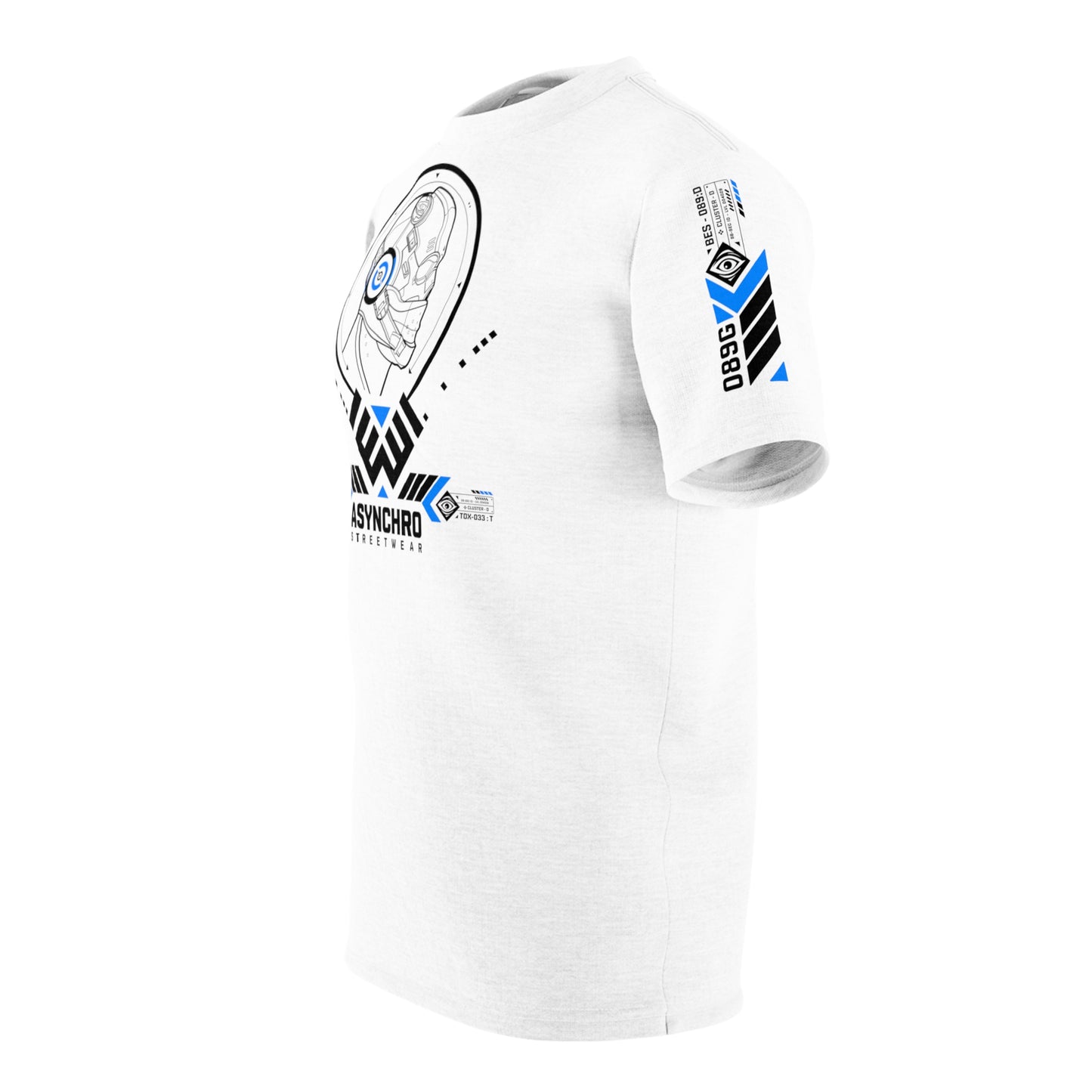 03 White Black and Blue - Unisex Cut & Sew Tee (AOP)