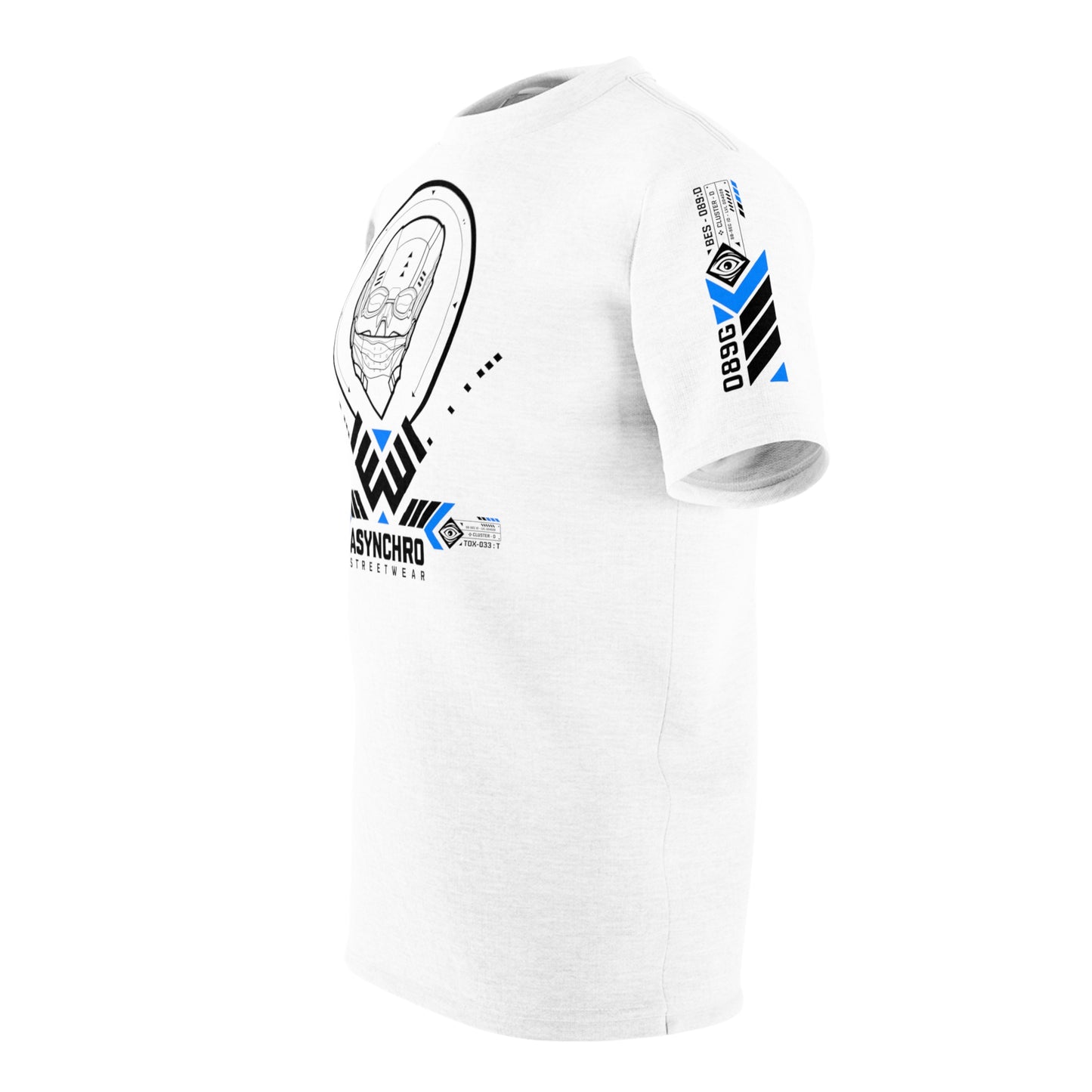 02 White Black and Blue - Unisex Cut & Sew Tee (AOP)