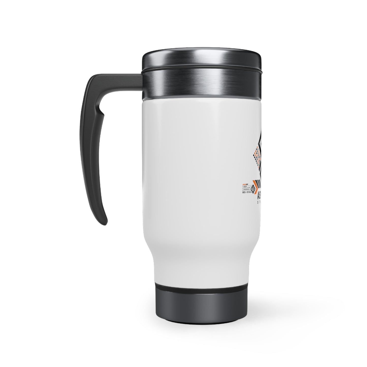 02 Asynchro Streetwear Stainless Steel Travel Mug with Handle, 14oz