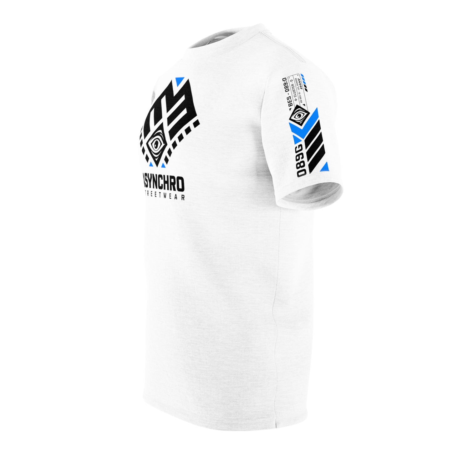 05 White Black and Blue - Unisex Cut & Sew Tee (AOP)