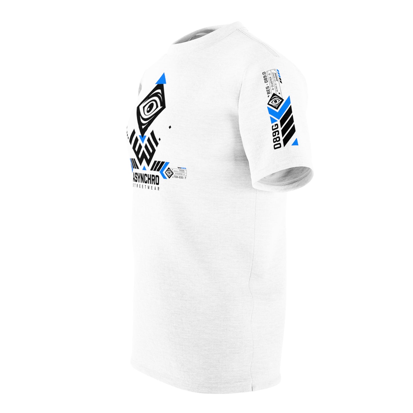 01 White Black and Blue - Unisex Cut & Sew Tee (AOP)