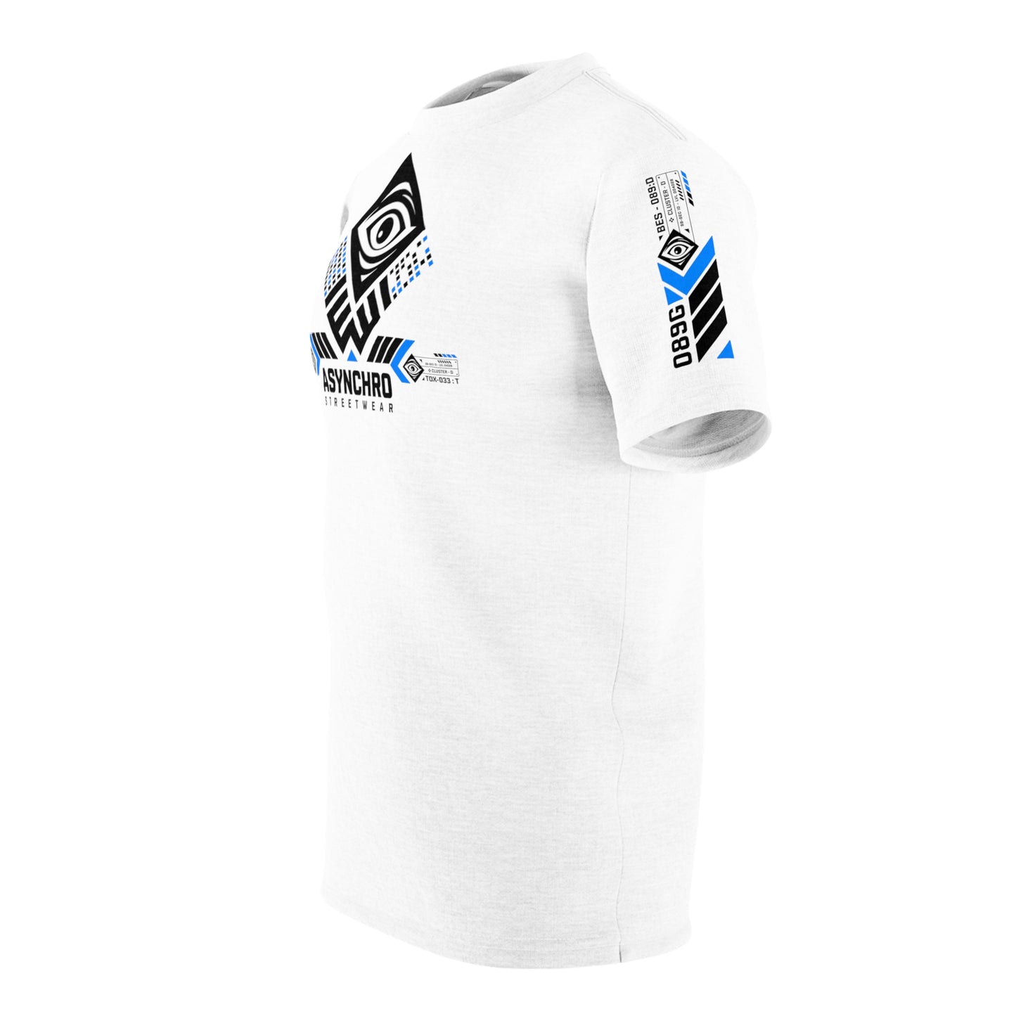 04 White Black and Blue - Unisex Cut & Sew Tee (AOP)