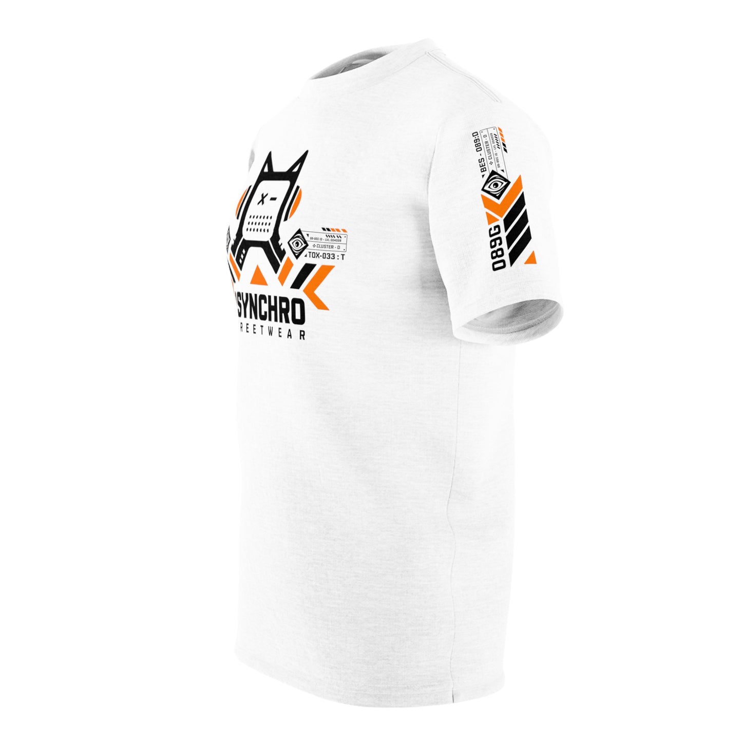 02 Kitty White Black and Orange - Unisex Cut & Sew Tee (AOP)